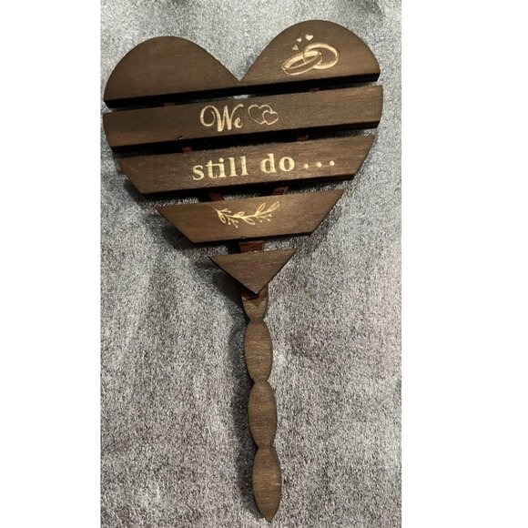 "We still do..." Wooden Cake Topper - Picture 1 of 1